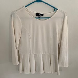 Lulus white peplum shirt